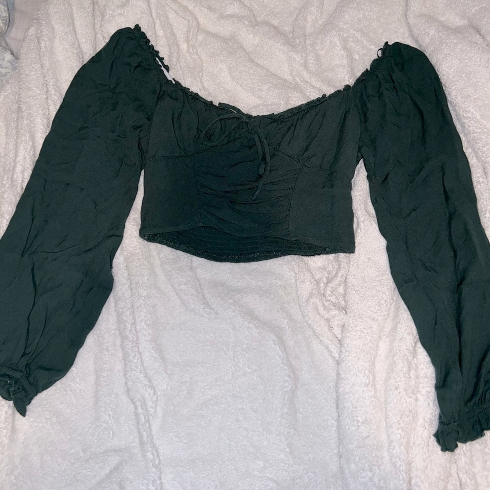 Cute Long Sleeve Crop Top
